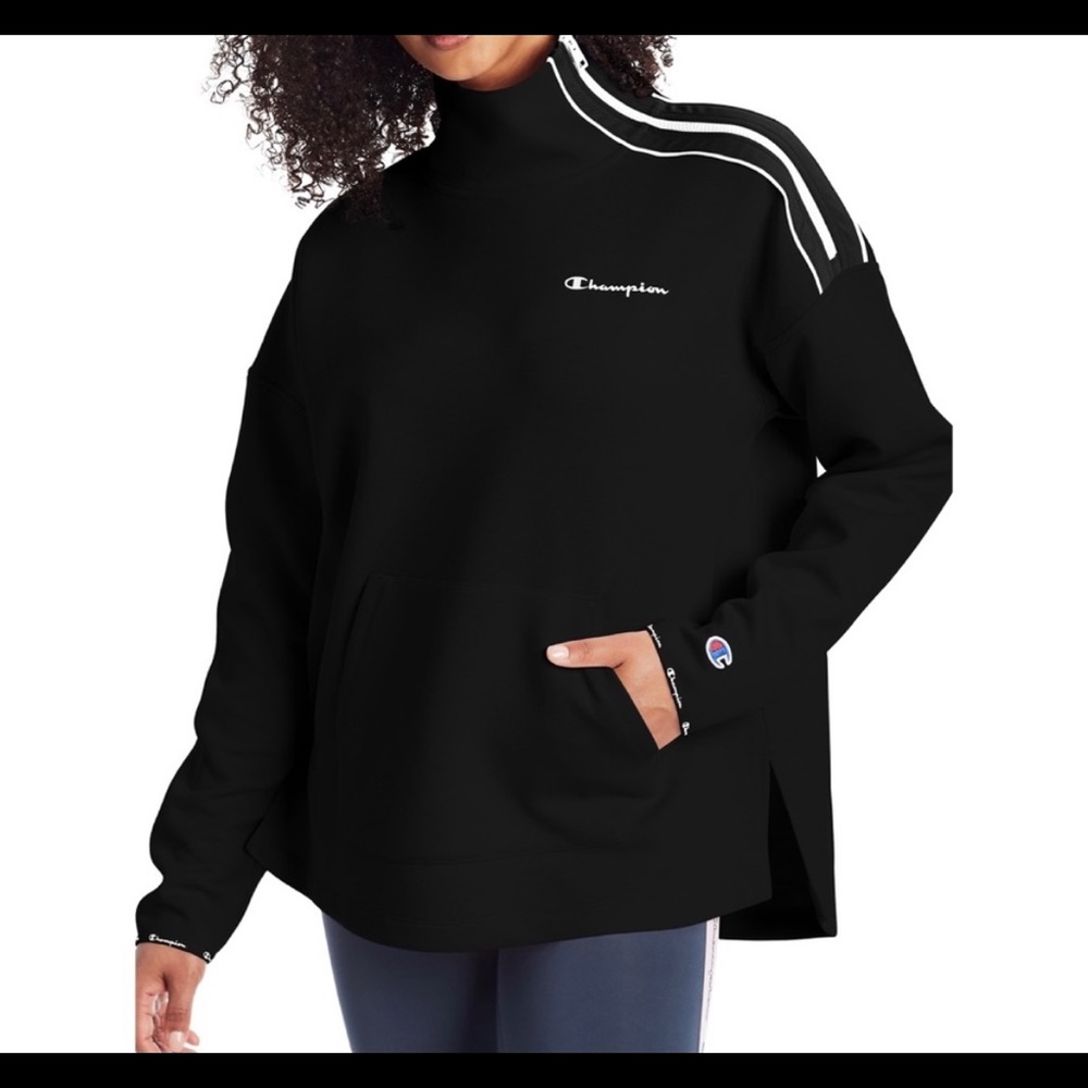 Champion oversized Sport Mock Neck Pullover Sweater Sweatshirt Size Small